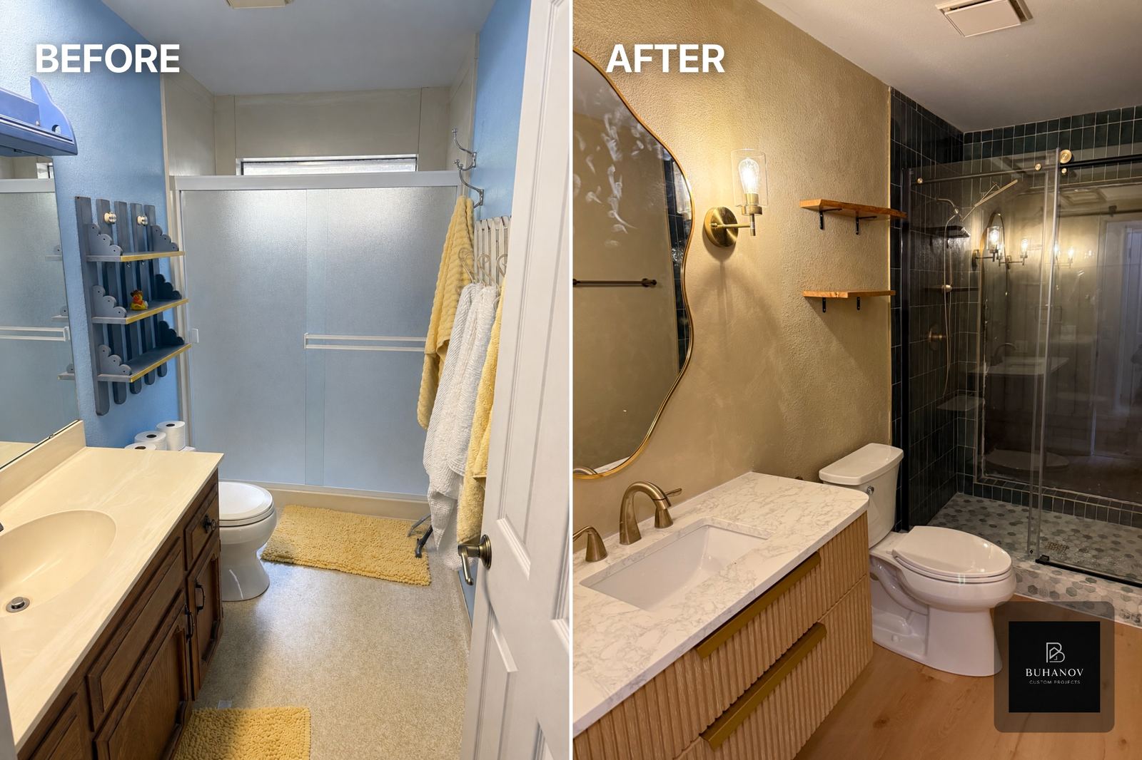 Full Home Remodel — Bathroom Before and After