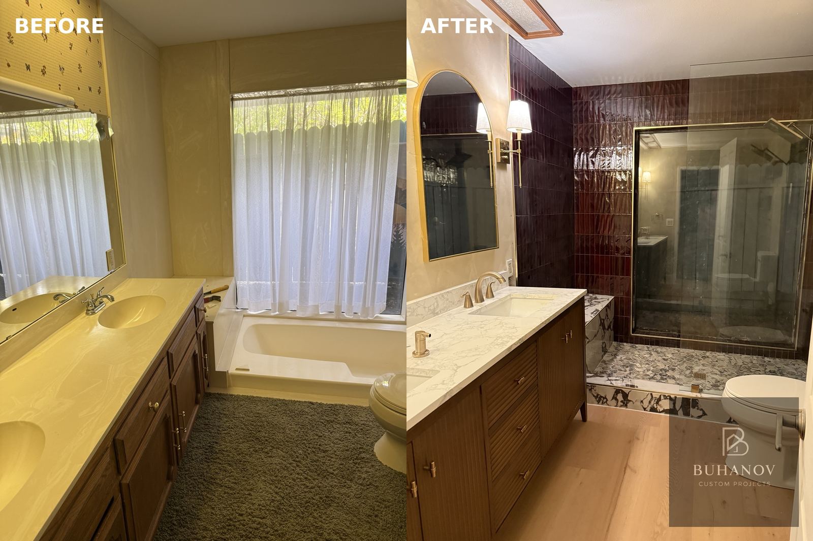 Full Home Remodel — Master Bathroom Before and After
