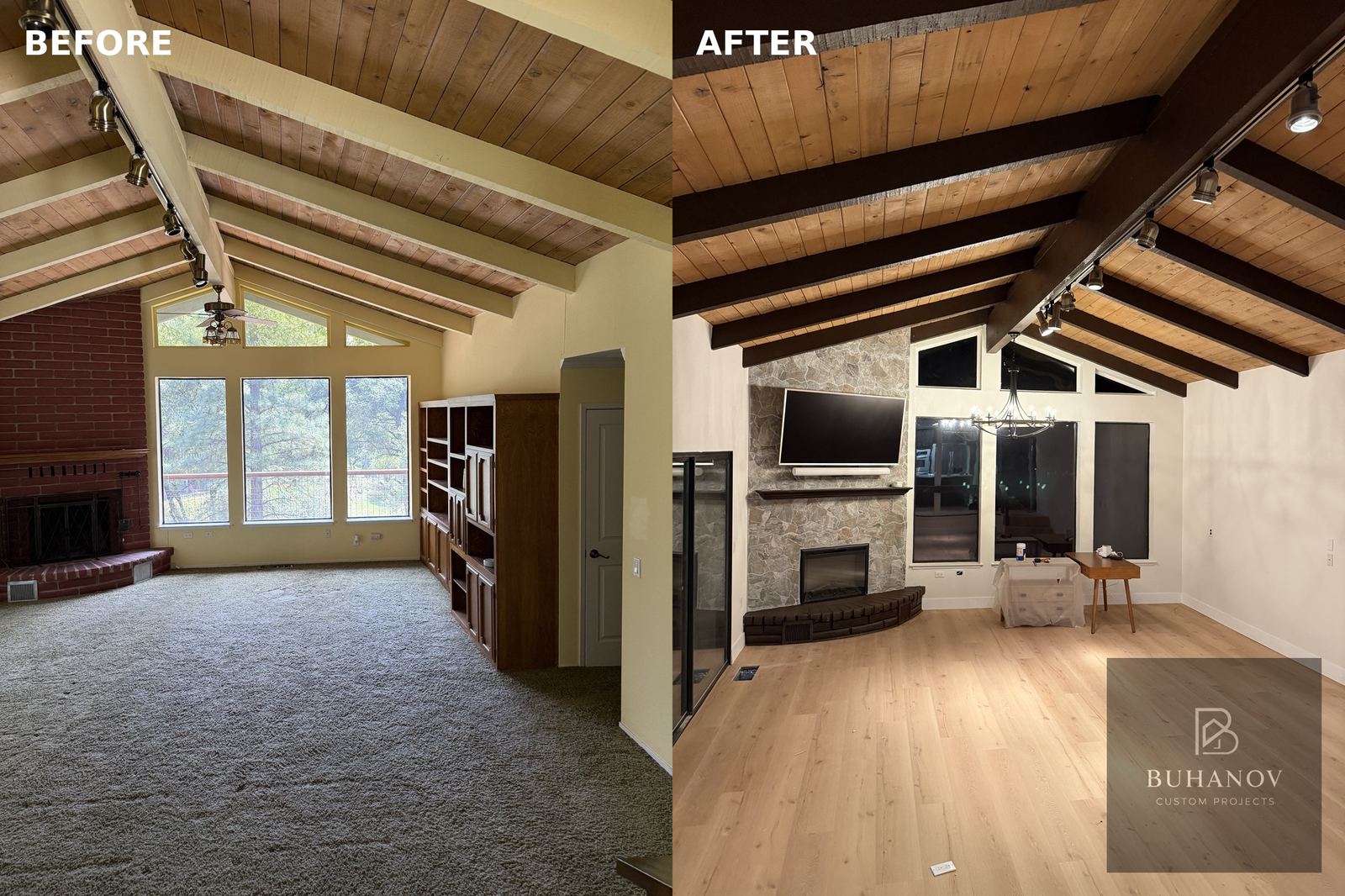 Full Home Remodel — Living Room Before and After